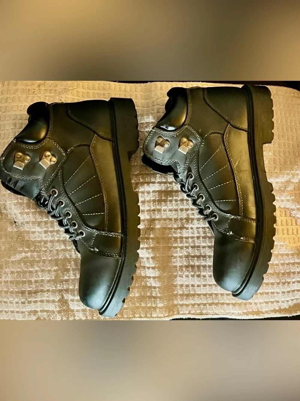 Men's Black Leather Padded Ankle Boots